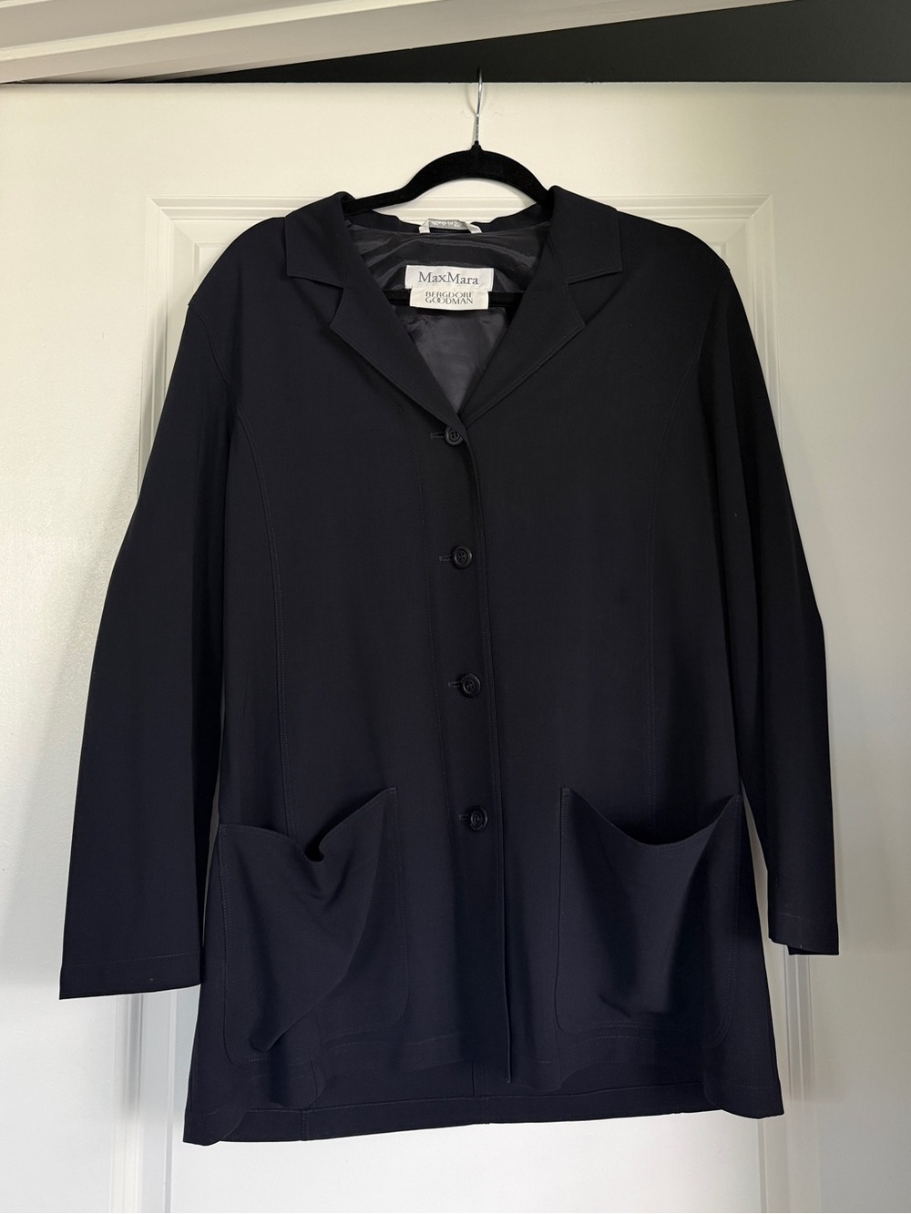 Vintage Max Mara Bergdorf Goodman Wool Blazer Jacket Size 8